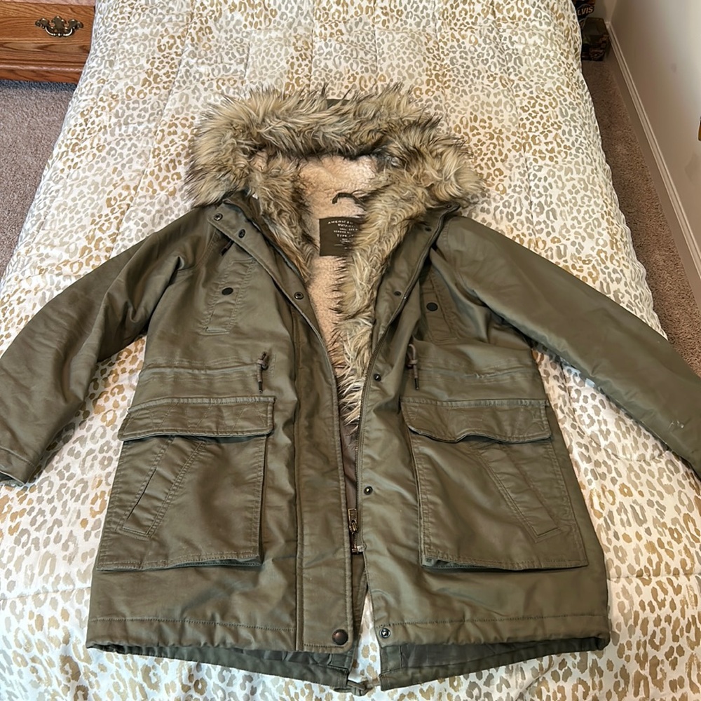 American eagle olive green parka
